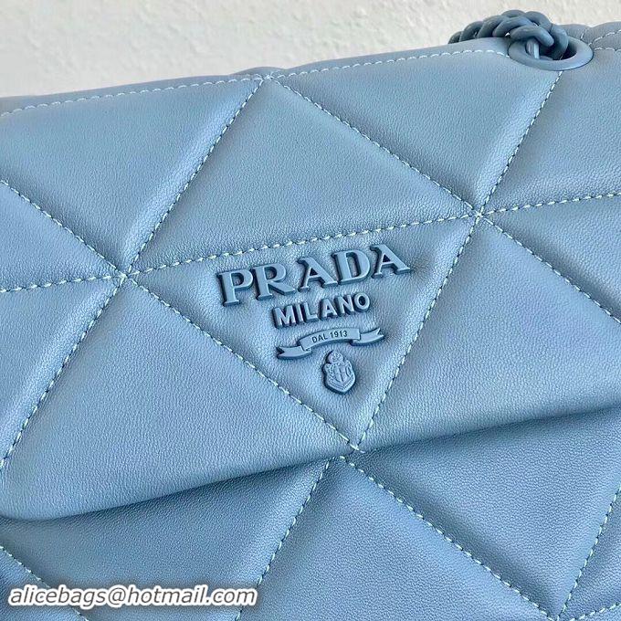 Good Taste Prada Original Lambskin Leather Shoulder Bag 1BD233 Blue