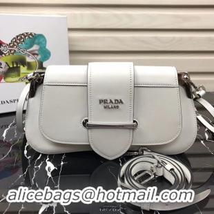 Fashion Prada Sidonie leather shoulder bag 1BD168 White