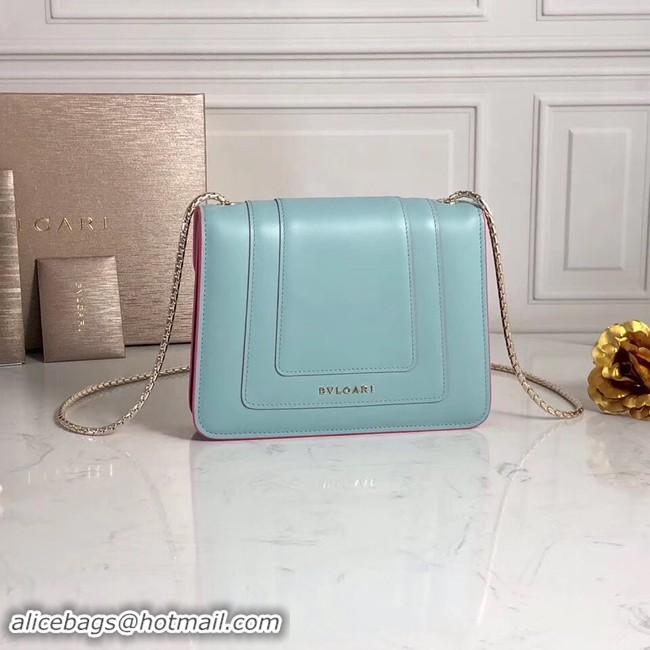 Elegant BVLGARI mini Shoulder Bag Calfskin Leather BG2283 light blue