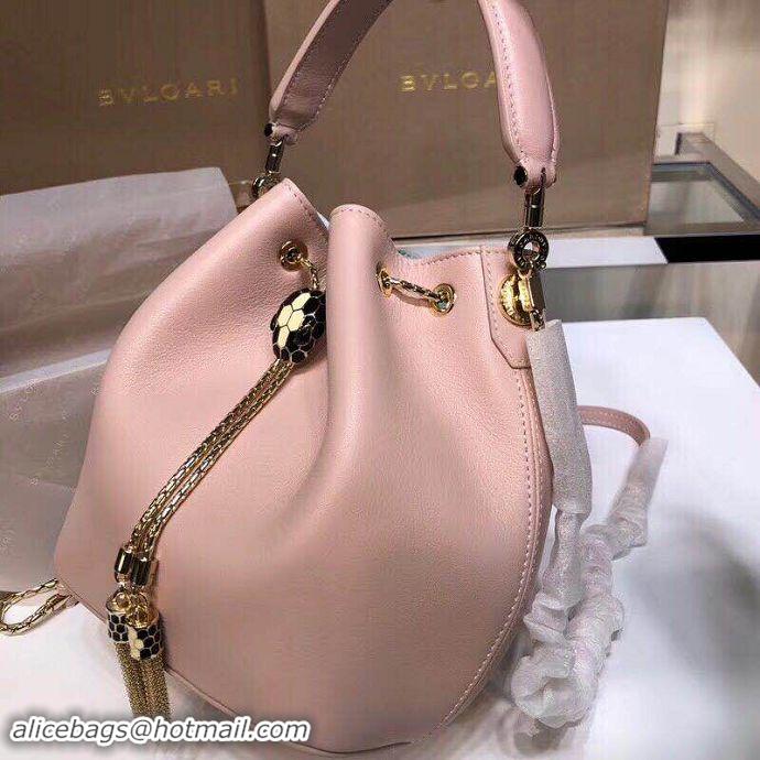 Promotional BVLGARI Serpenti Forever leather flap bag 287614 Pink