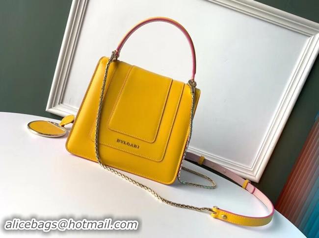 Cheap Price Bvlgari Serpenti Forever leather small crossbody bag 70736 yellow