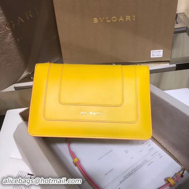 Good Quality BVLGARI Serpenti Forever metallic-leather shoulder bag 39174 yellow