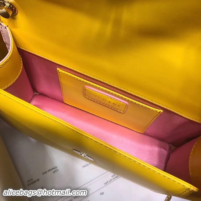 Good Quality BVLGARI Serpenti Forever metallic-leather shoulder bag 39174 yellow