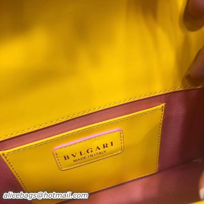 Good Quality BVLGARI Serpenti Forever metallic-leather shoulder bag 39174 yellow