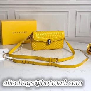 Best Price BVLGARI Serpenti Forever Original Calfskin Leather Belt Bag 287852 Yellow