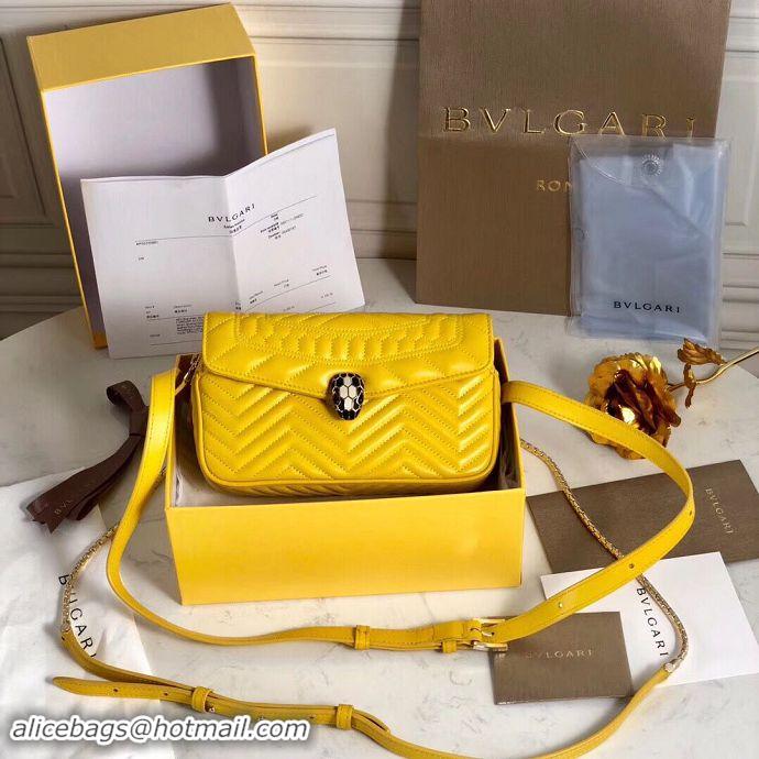 Best Price BVLGARI Serpenti Forever Original Calfskin Leather Belt Bag 287852 Yellow