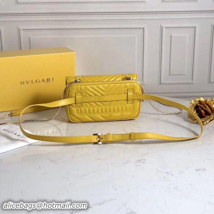 Best Price BVLGARI Serpenti Forever Original Calfskin Leather Belt Bag 287852 Yellow