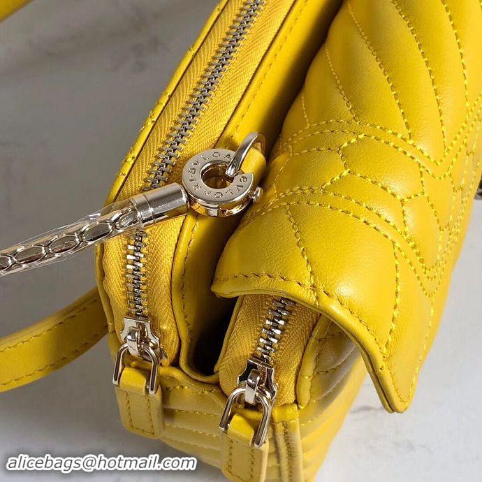 Best Price BVLGARI Serpenti Forever Original Calfskin Leather Belt Bag 287852 Yellow