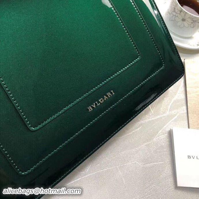 Best Luxury BVLGARI Serpenti Forever leather shoulder bag 35108 Green