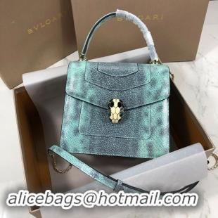 Discounts BVLGARI Serpenti Forever Metallic-leather Shoulder Bag 058962 Green&Black