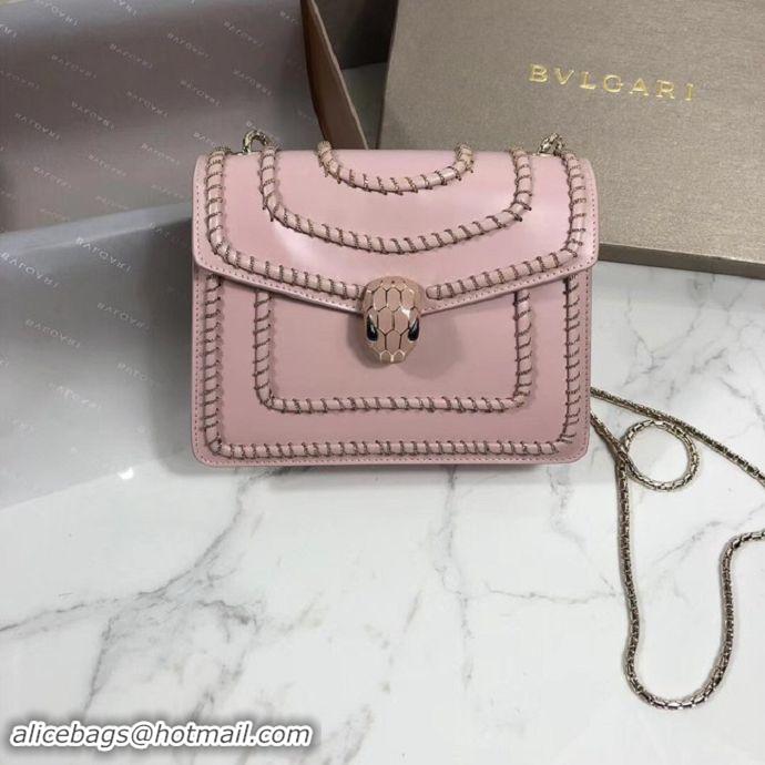 Luxury BVLGARI mini Shoulder Bag Calfskin Leather BG22889 pink