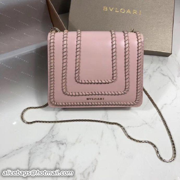 Luxury BVLGARI mini Shoulder Bag Calfskin Leather BG22889 pink