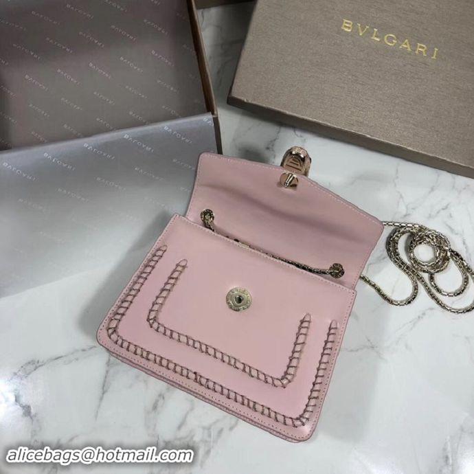 Luxury BVLGARI mini Shoulder Bag Calfskin Leather BG22889 pink