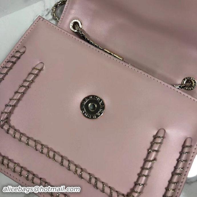 Luxury BVLGARI mini Shoulder Bag Calfskin Leather BG22889 pink