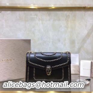 Fashion Quality BVLGARI mini Shoulder Bag Calfskin Leather BG22889 black