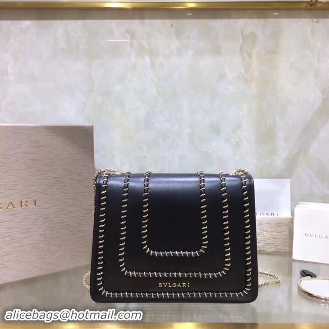 Fashion Quality BVLGARI mini Shoulder Bag Calfskin Leather BG22889 black