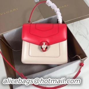 Discount Bvlgari Serpenti Forever leather small crossbody bag 288687 red&white