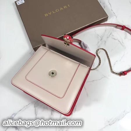 Discount Bvlgari Serpenti Forever leather small crossbody bag 288687 red&white