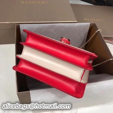 Discount Bvlgari Serpenti Forever leather small crossbody bag 288687 red&white