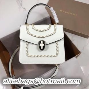 Sophisticated Bvlgari Serpenti Forever leather small crossbody bag B286999 white