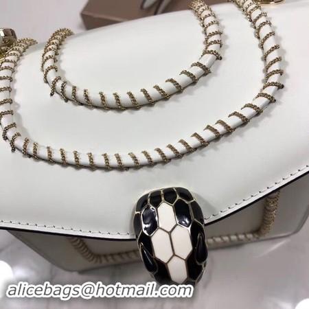 Sophisticated Bvlgari Serpenti Forever leather small crossbody bag B286999 white