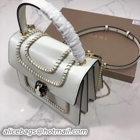 Sophisticated Bvlgari Serpenti Forever leather small crossbody bag B286999 white