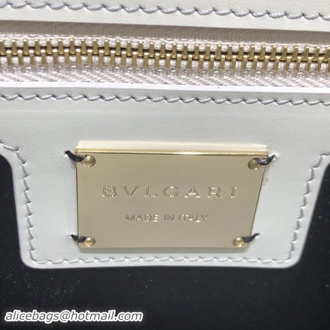 Discount BVLGARI Medium Shoulder Bag Calfskin Leather BG22890 white