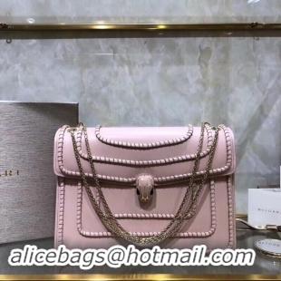 Women BVLGARI Medium Shoulder Bag Calfskin Leather BG22890 pink