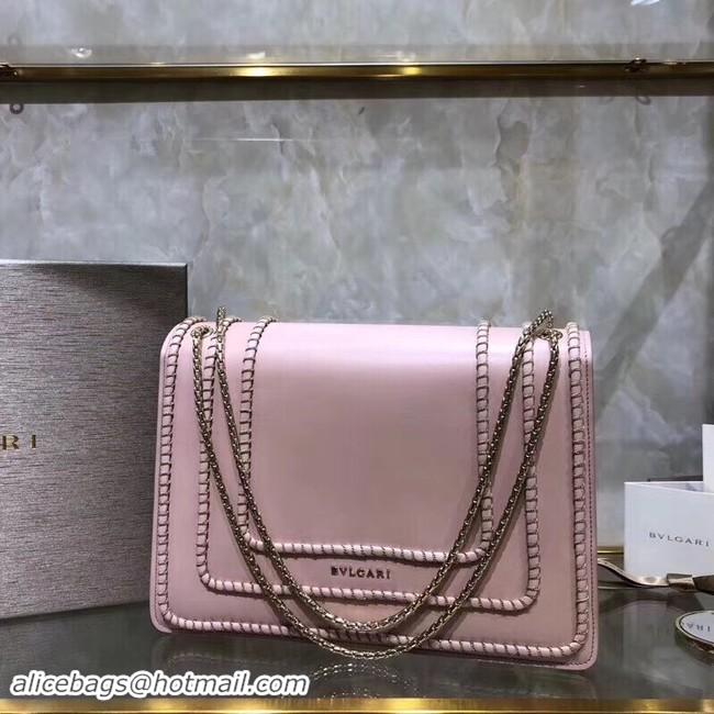 Women BVLGARI Medium Shoulder Bag Calfskin Leather BG22890 pink