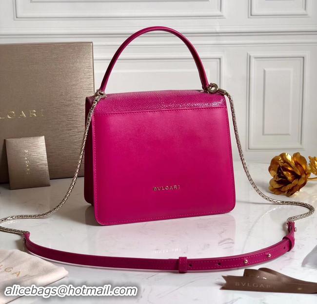 Crafted Bvlgari Serpenti Forever Pearl fish skin&Calfskin Leather small crossbody bag 288687 rose