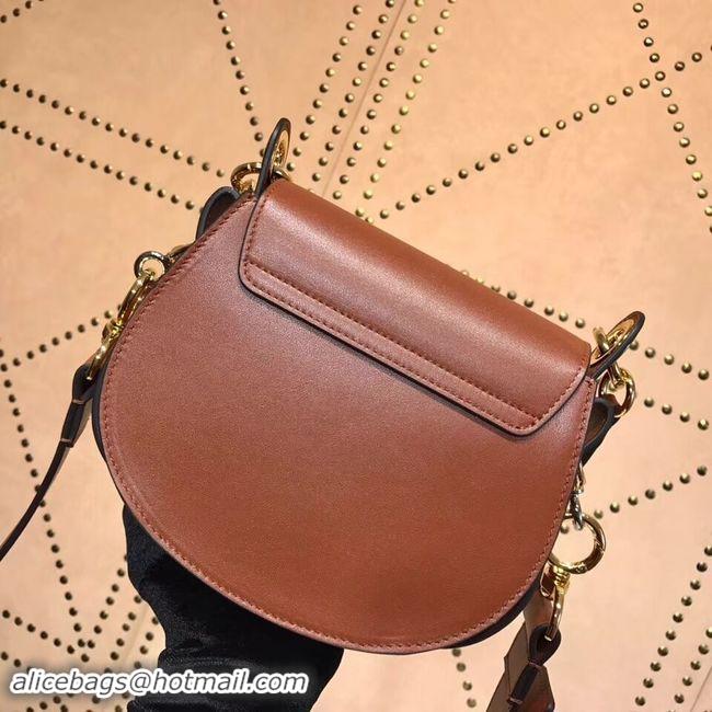 Shop Duplicate CHLOE Tess Small leather shoulder bag 3E153 camel