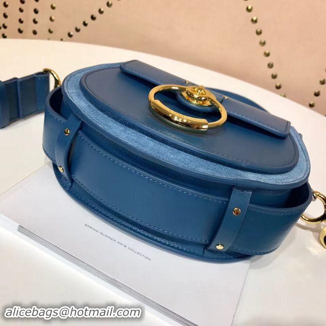 Best Product CHLOE Tess Small leather shoulder bag 3E153 blue