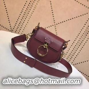 Cheap Price CHLOE Tess Small leather shoulder bag 3E153 Plum purple