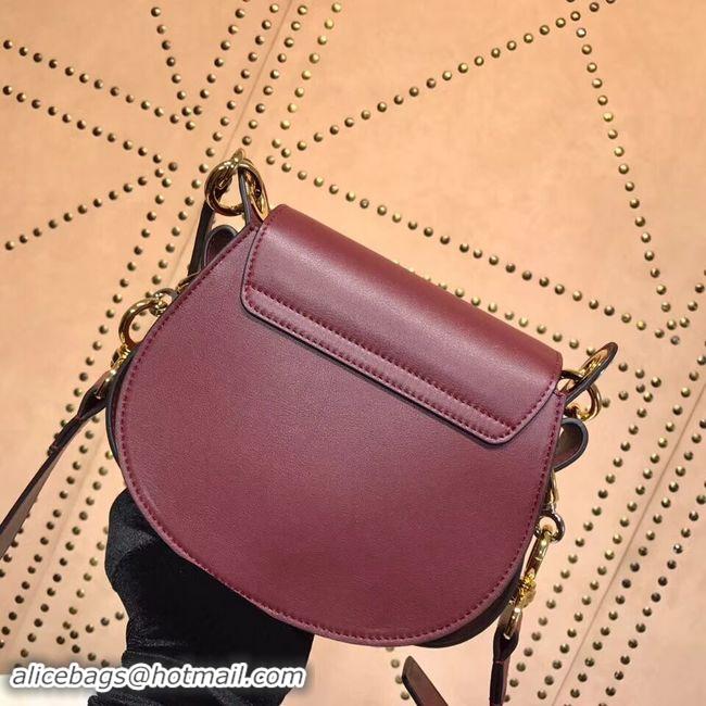 Cheap Price CHLOE Tess Small leather shoulder bag 3E153 Plum purple