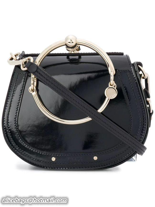 Pretty Style CHLOE Small Nile patent leather bracelet bag 3E1302 black