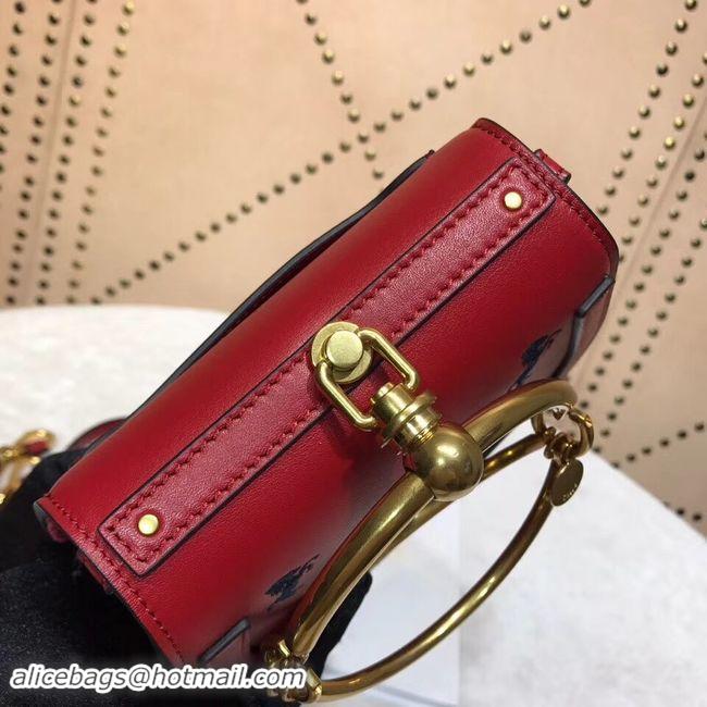 Trendy Design CHLOE Small Nile leather Horse bracelet bag 3E1302 red