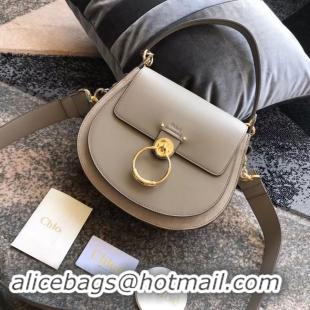 Classic Hot CHLOE Tess leather and suede cross-body bag 3S152 grey