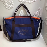 Unique Style Hermes Canvas Shopping Bag H0734 blue