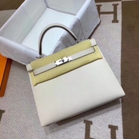 Sophisticated Hermes Kelly 28cm Shoulder Bags Epsom Leather KL28 creamy-white