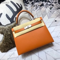 Discount Hermes original Kelly Epsom Leather KL32 orange