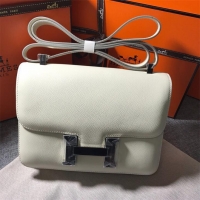 Good Quality Hermes Constance Bag Calfskin Leather H9999 White Silver