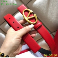 Best Fake Valentino Width 3cm Togo Leather VLOGO Belt V7470 Red