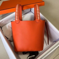 Unique Style Hermes Picotin Lock PM Taurillon Epsom Leather Orange 9809 Silver