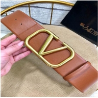 New Style Cheap Valentino 7cm VLOGO Belt V7170 Brown