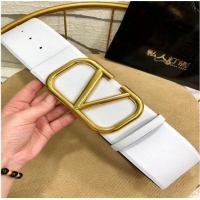 Discount Faux Valentino 7cm VLOGO Belt V7170 White