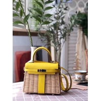 Luxury Hermes kelly picnic bag 9810 yellow