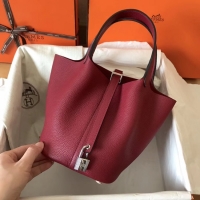 Stylish Hermes Picotin Lock PM Bags Original Leather H8688 wine red