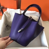 Good Quality Hermes Picotin Lock PM Bags Original Leather H8688 violet