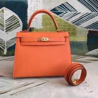 Durable Hermes original Kelly Epsom Leather KL32 orange