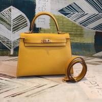 Pretty Style Hermes original Kelly Epsom Leather KL32 yellow